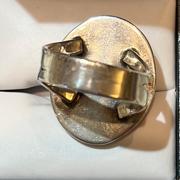 Red Yemeni Agate Aqeeq Oval Silver Men’s Ring, 925 Sterling Silver - Picture 3 of 3